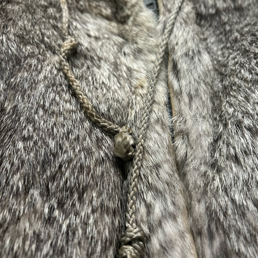 Dyed Rabbit Fur Toddler Coat with Hood - Picture 3 of 4